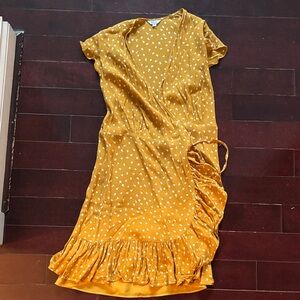 Rails Mustard Yellow Printed Wrap Mini Dress